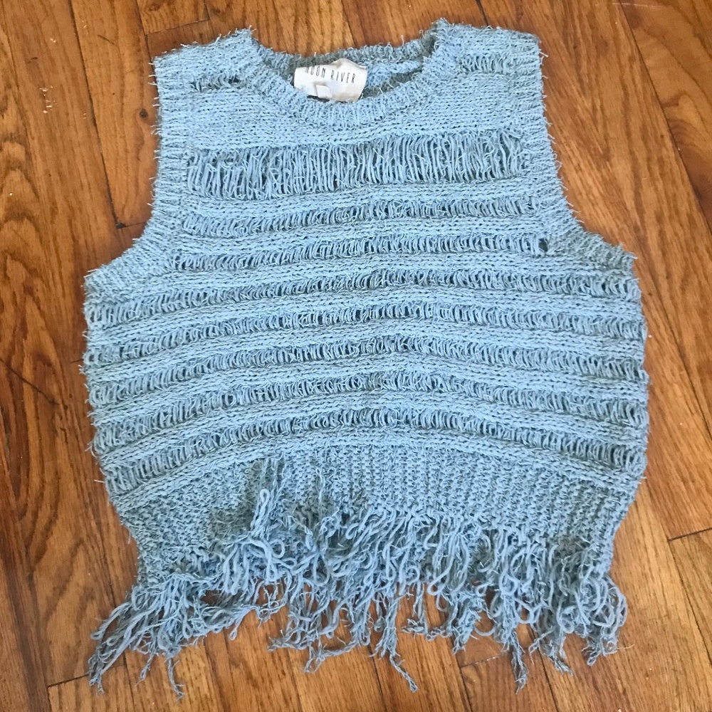 Moon River🌙teal blue knit tank
